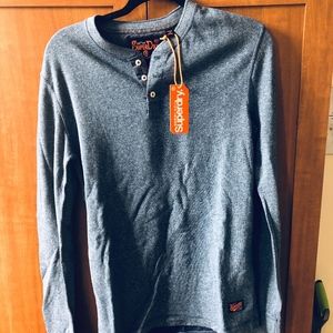 BNWT Superdry Blue Grit Grandad Top
